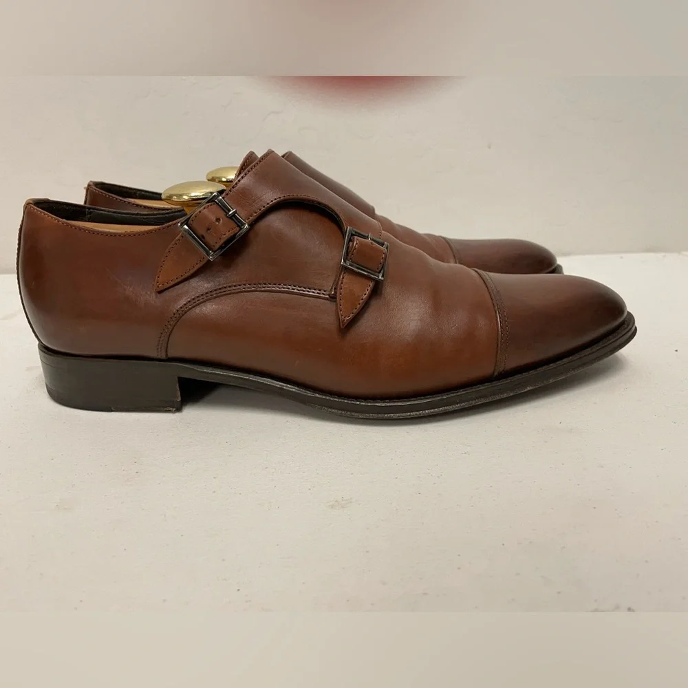 To‎ Boot New York Made in Italy Grant Double Monkstrap in Brown Size 9 D $399